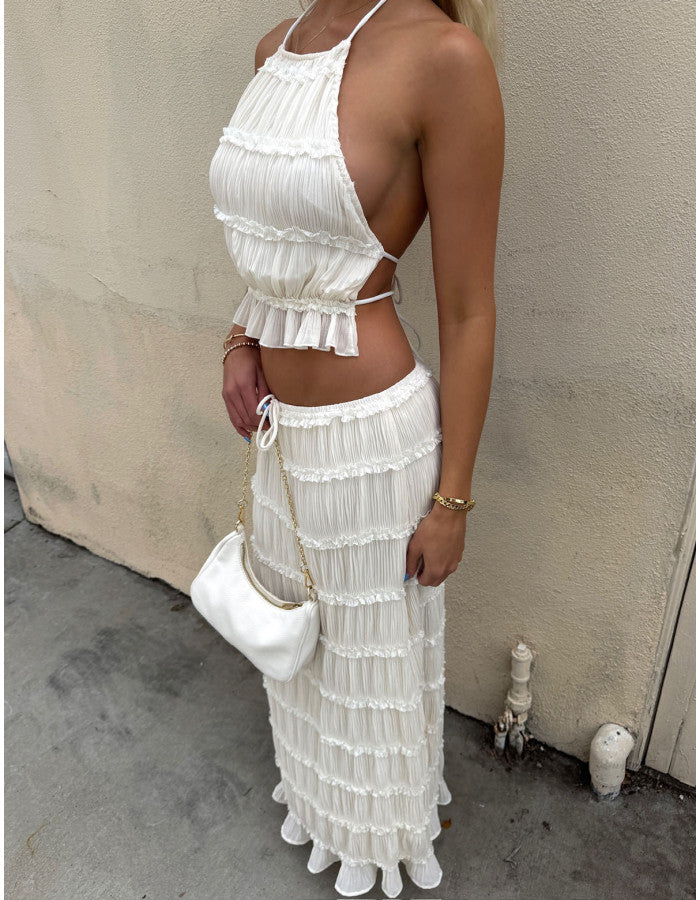 Seaside Serenity Maxi Skirt Set
