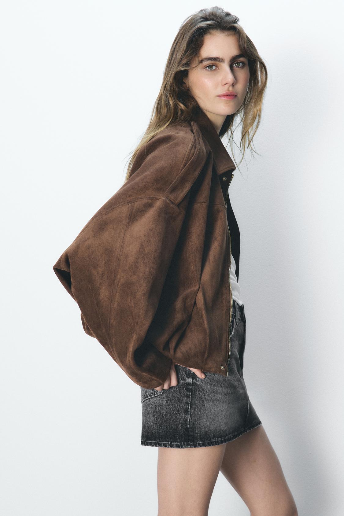BROWN SUEDE BOMBER JACKET