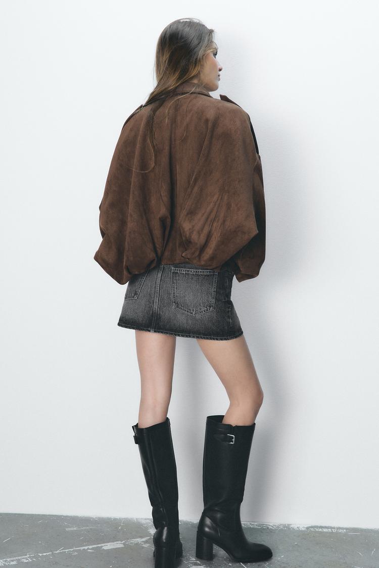 BROWN SUEDE BOMBER JACKET