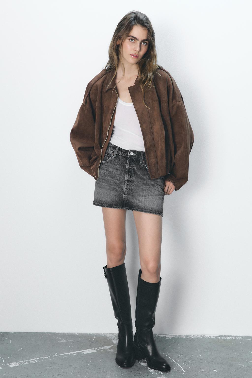 BROWN SUEDE BOMBER JACKET