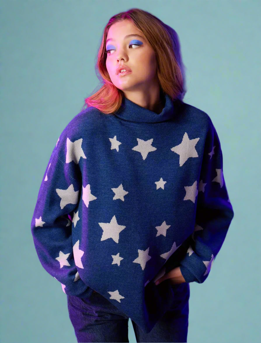 Coraline Star Oversized Turtleneck Sweater