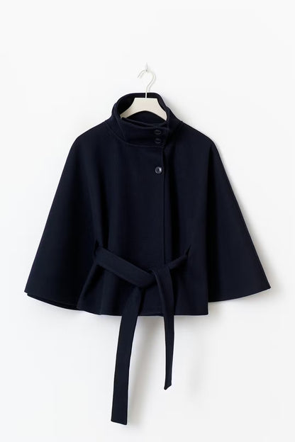 Fall Fashion Belted Cape Jacket