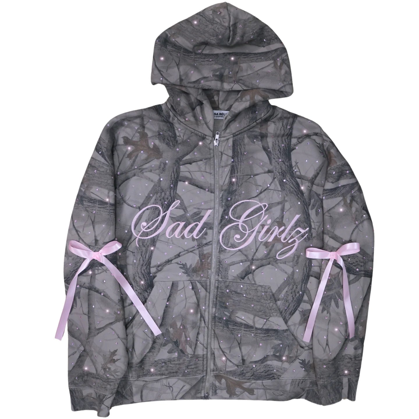 SAD GIRLZ CAMO CRYSTAL HOODIE