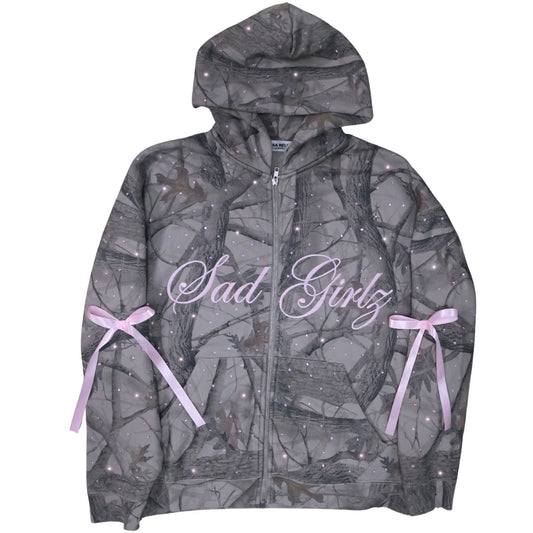 SAD GIRLZ CAMO CRYSTAL HOODIE
