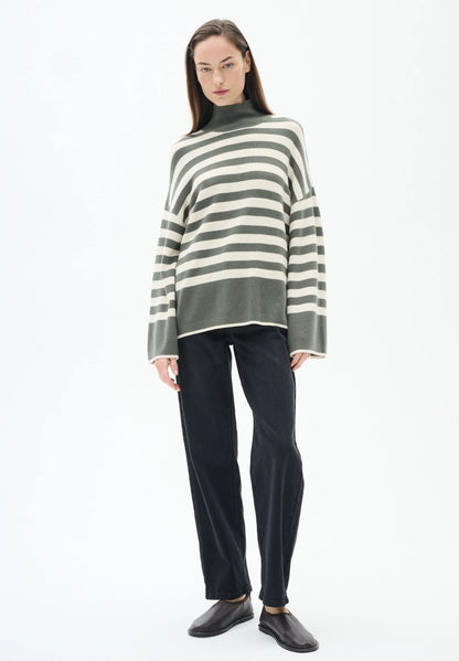 Inwear Gittel Agave Green Cashmere Mix Stripe Pullover