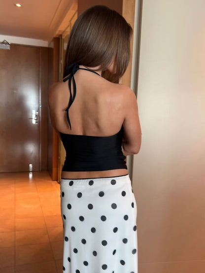 Polka Dot Midi Skirt