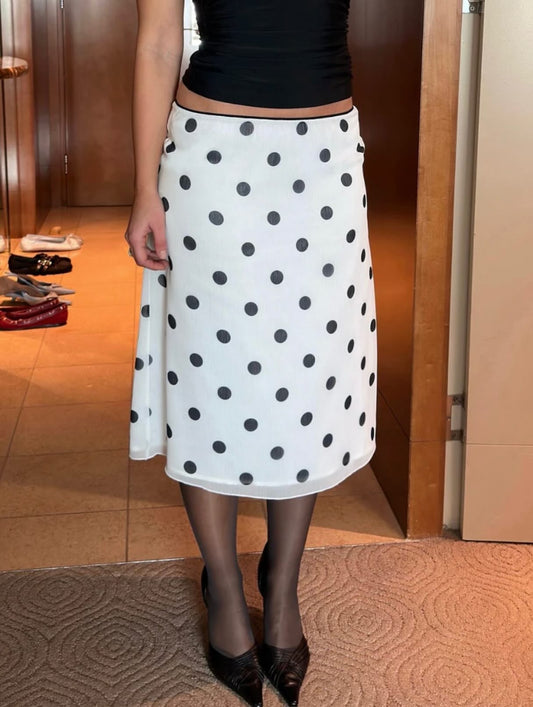 Polka Dot Midi Skirt