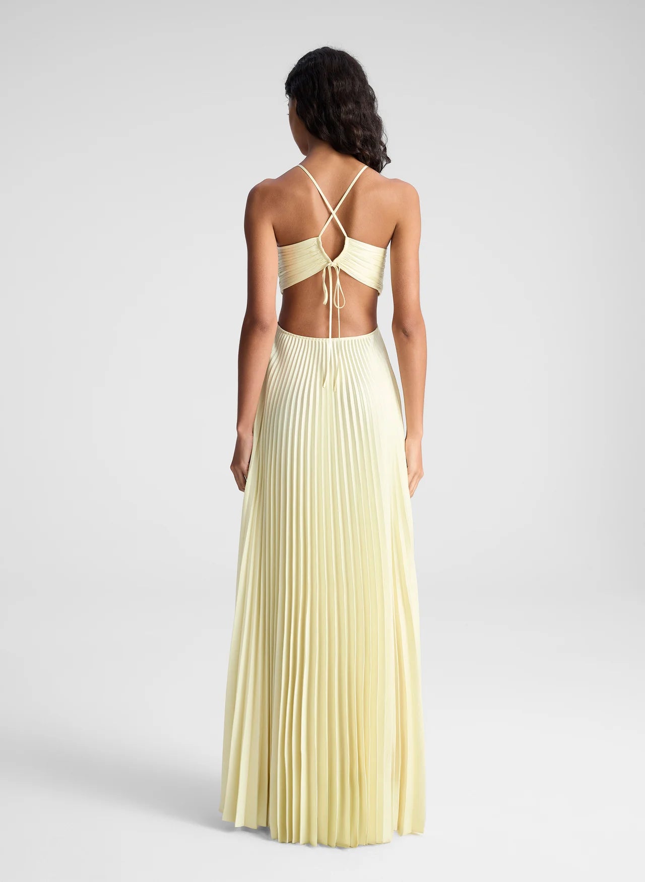 Moira Satin Pleated Maxi Dress