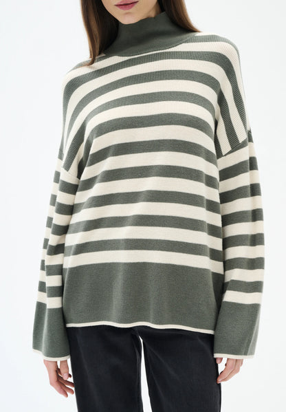 Inwear Gittel Agave Green Cashmere Mix Stripe Pullover