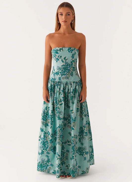 Sage Blossom Maxi Dress