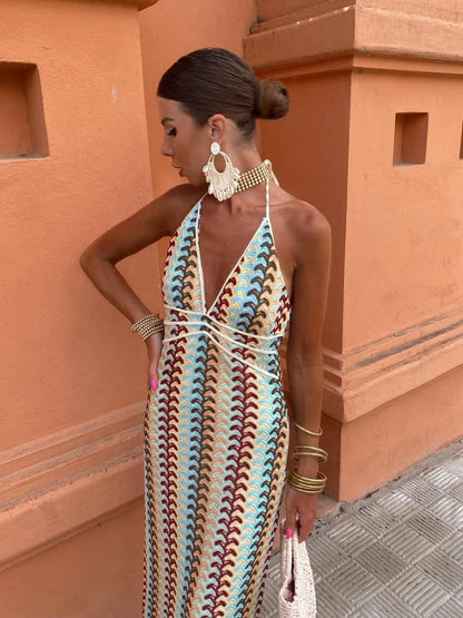 Backless Halter-neck Dress