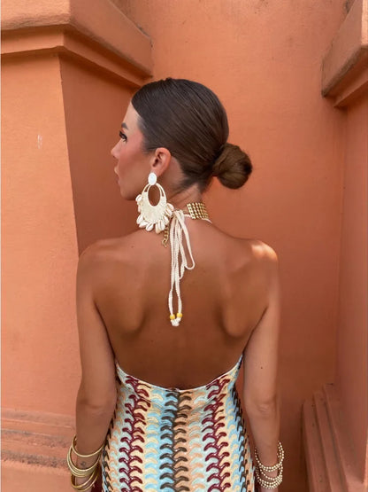 Backless Halter-neck Dress