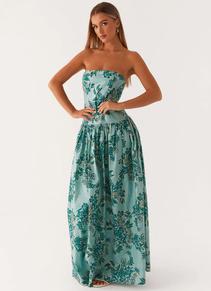Sage Blossom Maxi Dress