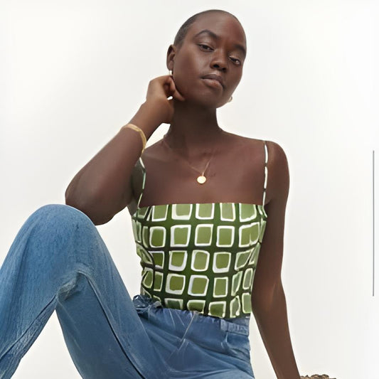 Geo Green Top