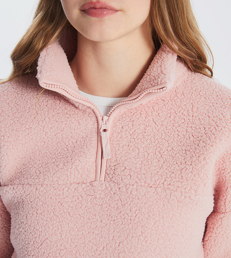 Viral Pink Fleece Sweatshirt