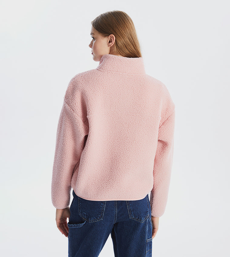 Viral Pink Fleece Sweatshirt