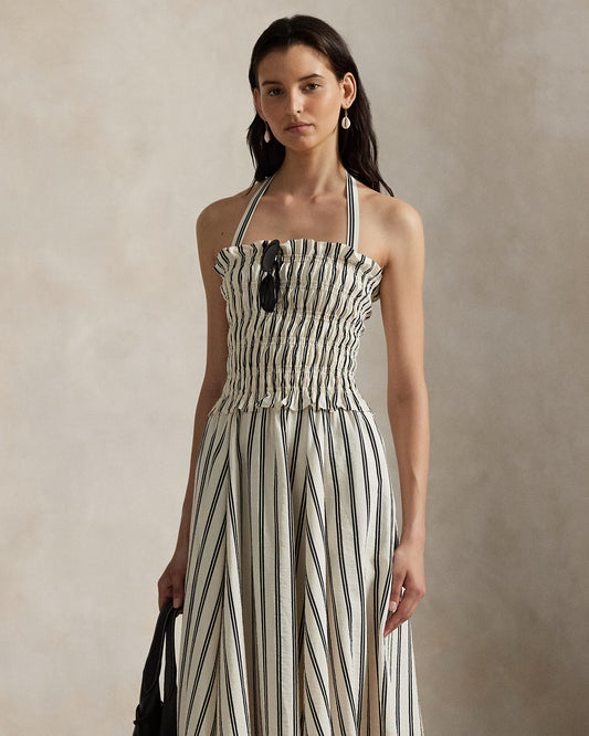 Striped Silk-Blend Dress | Taylor’s engagement dress dupe