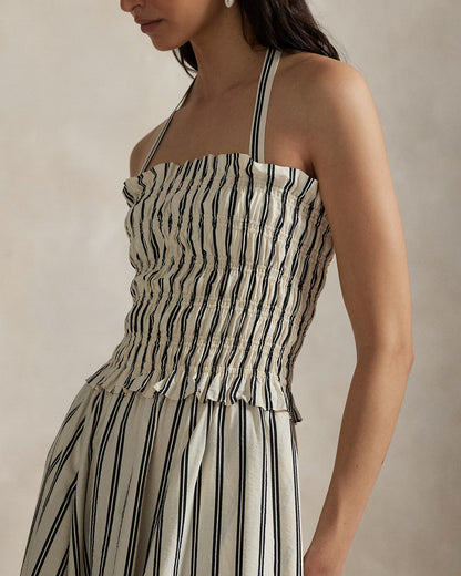 Striped Silk-Blend Dress | Taylor’s engagement dress dupe